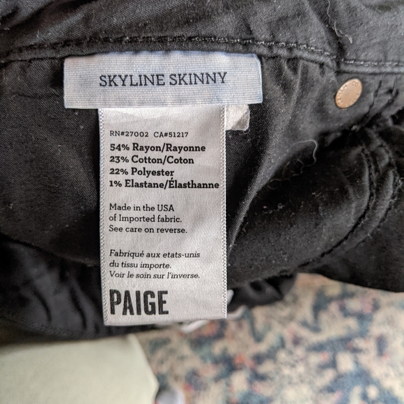Paige skyline skinny black jeans size 32 - Picture 6 of 7
